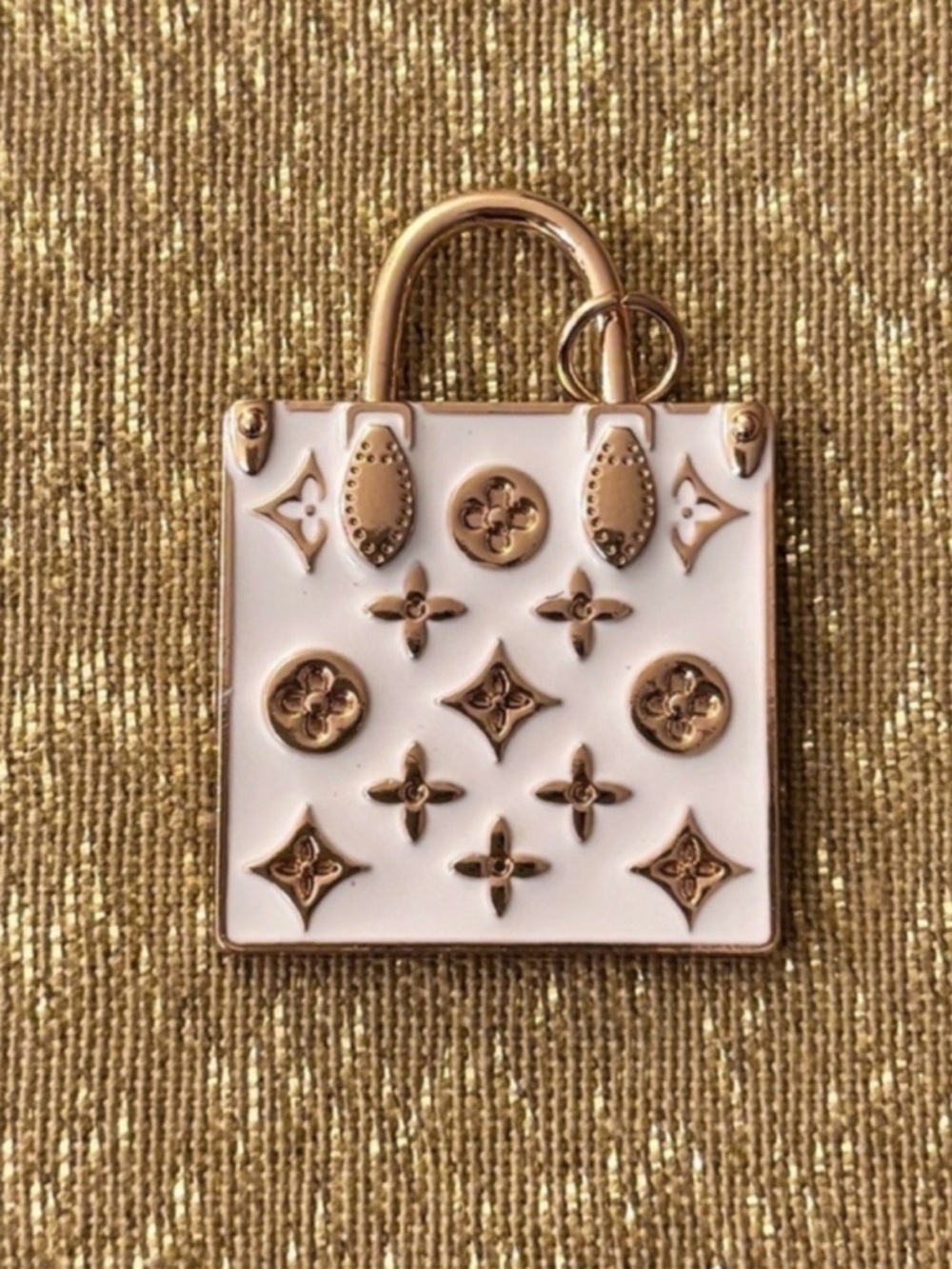 Luxury White Fashion Zipper Pull or Charm Stamped
